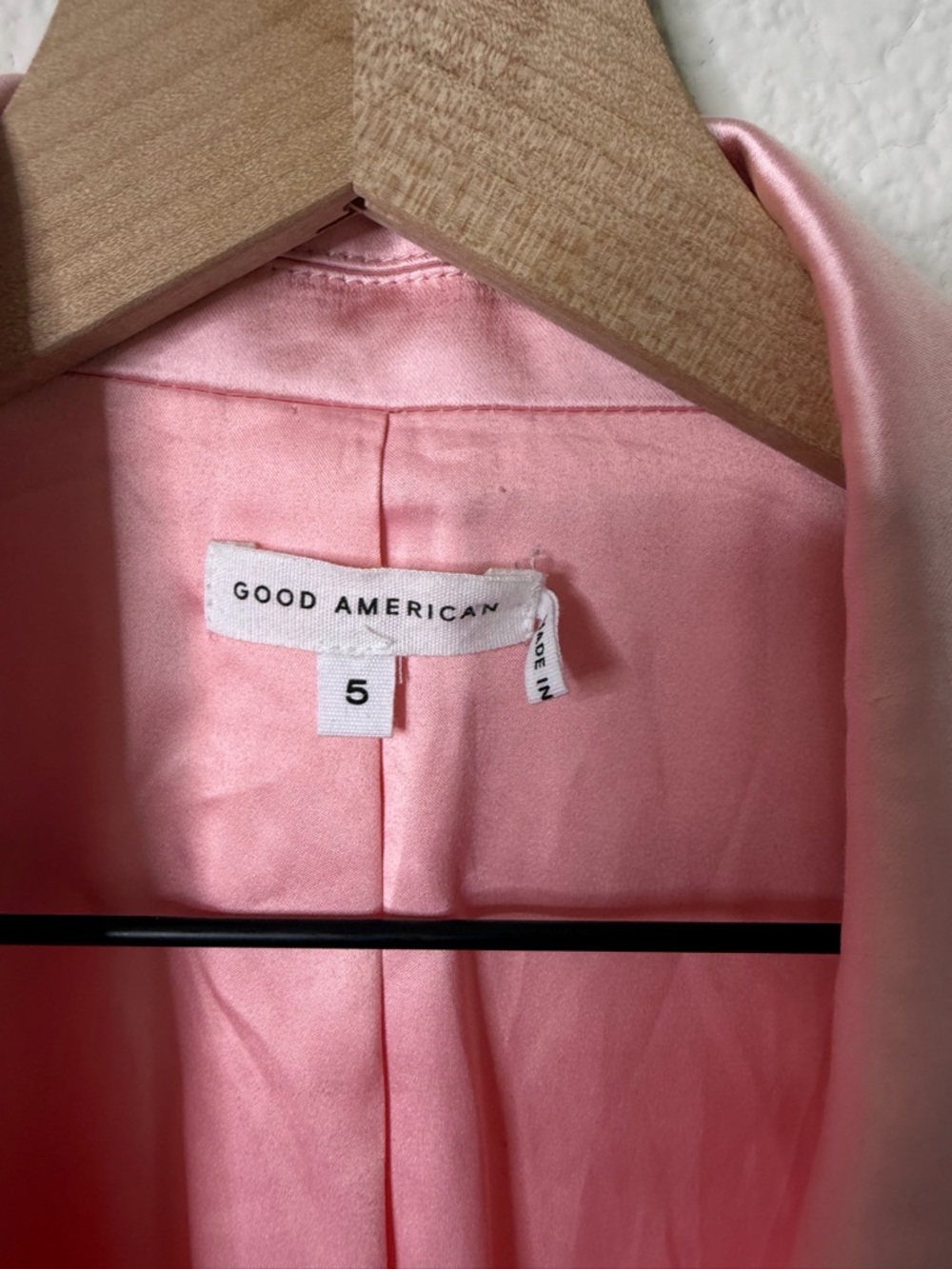 Good American Bubblegum Pink Satin Blazer Women Size 5 / US 2X - Picture 5 of 8